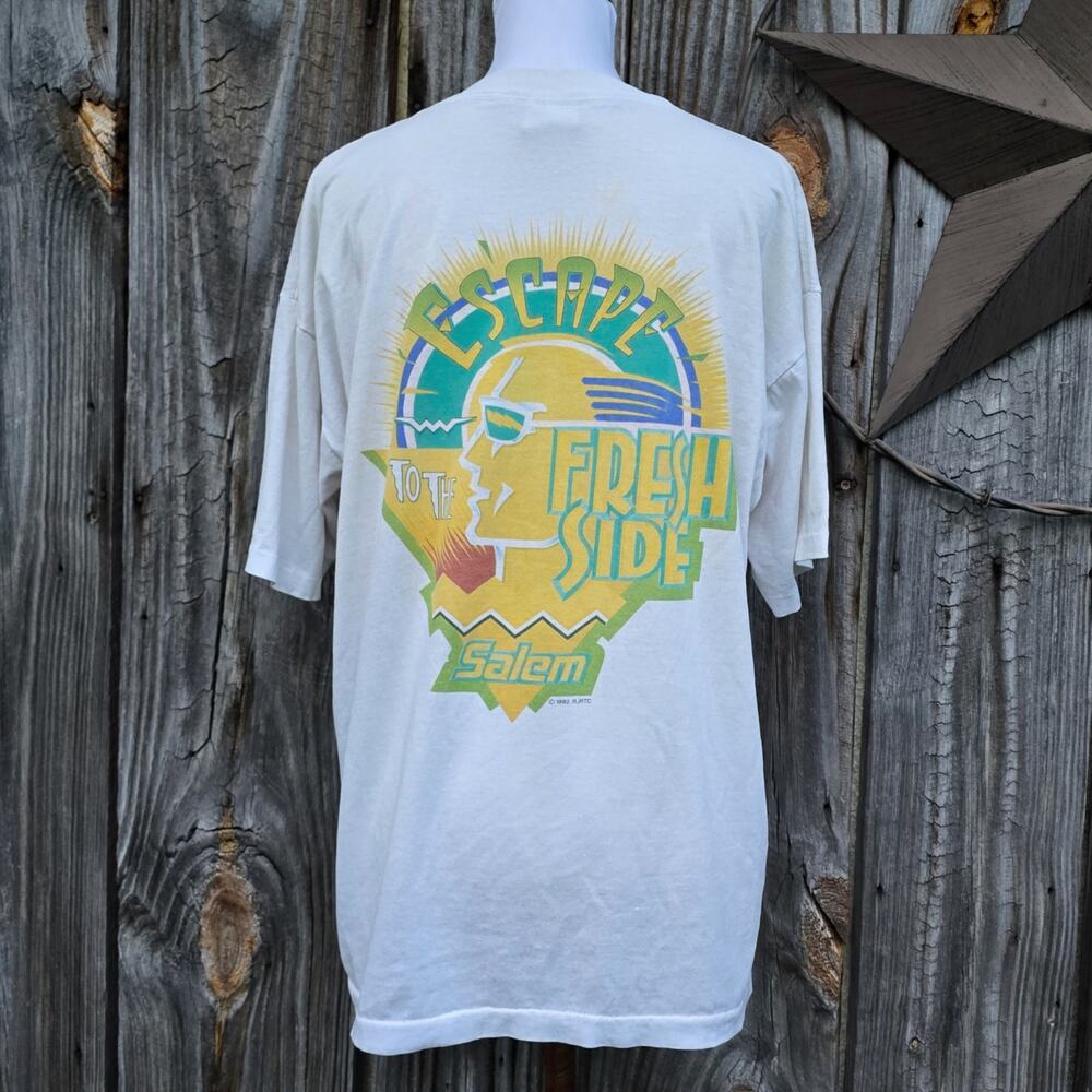 Salem Tshirt RJ Reynolds 1992 Size XL Fresh Side Vintage Tobacco Advertising 90s